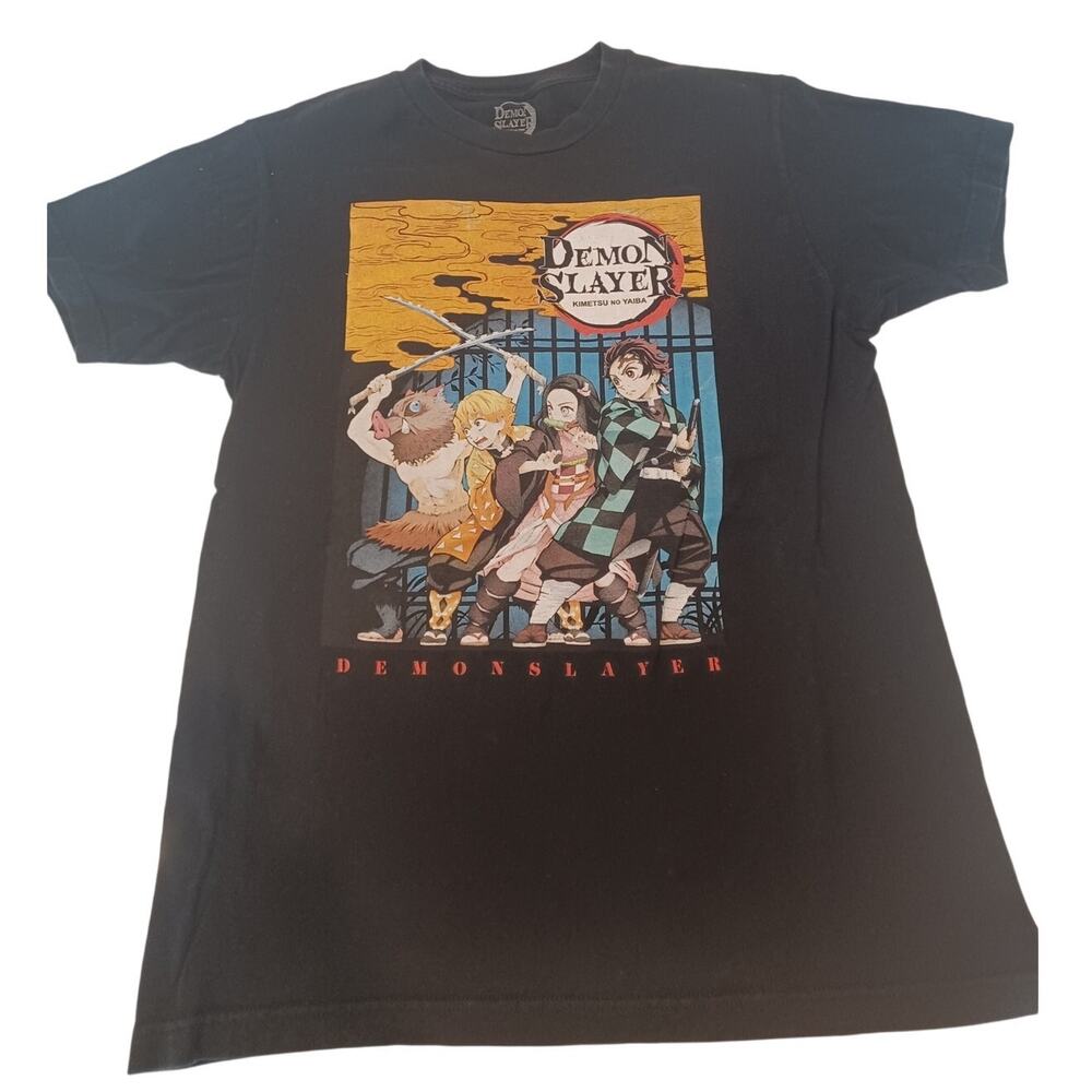 Anime Demon Slayer T Shirt Black Size Medium